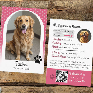 Visita Tarjeta de intercambio de perro de terapia Código 