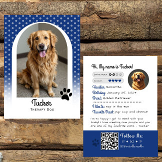 Visita Tarjeta de intercambio de perro de terapia Código 