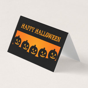 Visita Tarjeta de intercambio en aula Jack o Lantern Silh