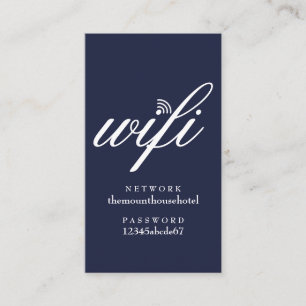 Visita Tarjeta de invitado azul marino de red Wifi y cont