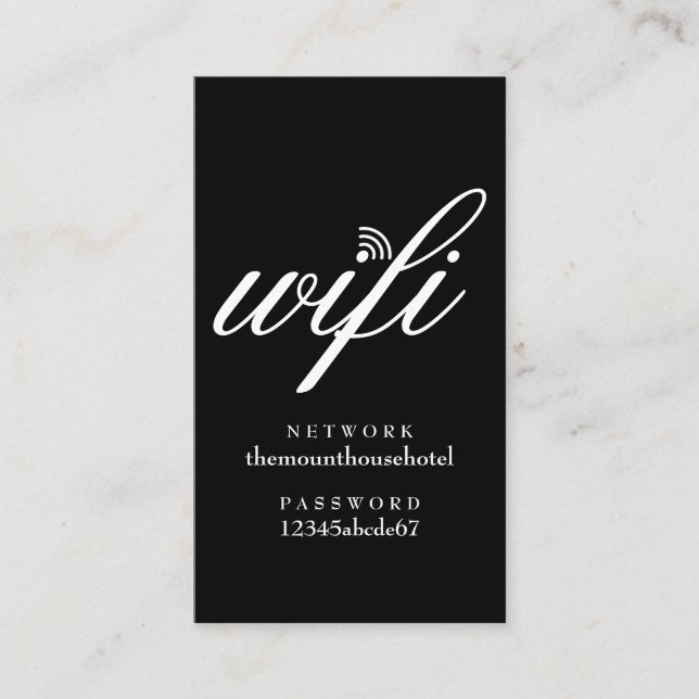 Visita Tarjeta de invitado de contraseña y red Wi-Fi (Anverso)