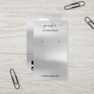 Visita Tarjeta de joyas con logotipo Medios sociales Gris