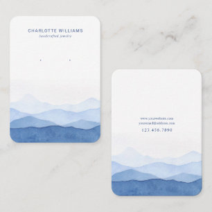 Visita Tarjeta de joyería Blue Watercolor Mountain