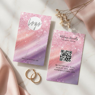 Visita Tarjeta de joyería con gradiente rosa elegante par