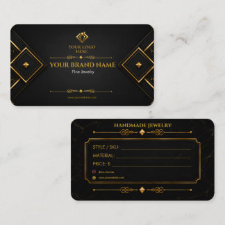 Visita Tarjeta de joyería geométrica de oro negro de lujo