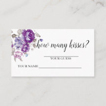 Tarjeta de juego de adivinanza de besos florales p