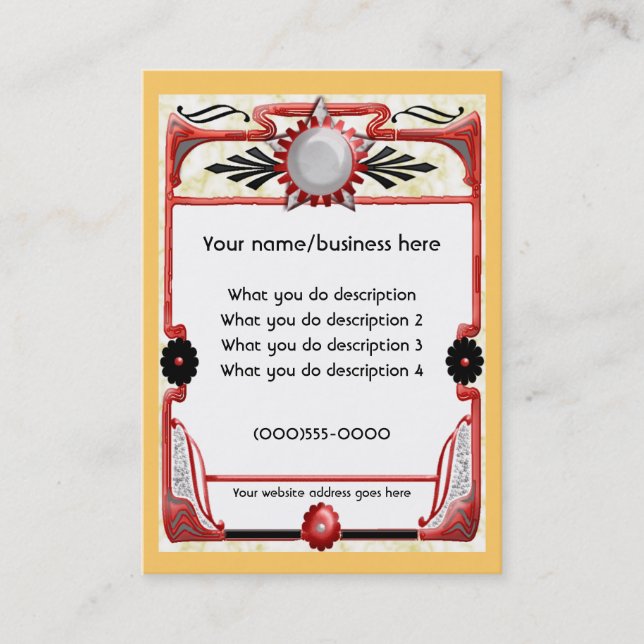 Visita tarjeta de la estrella (Anverso)