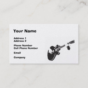 Visita Tarjeta de la industria musical - guitarra negra