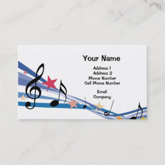 Visita Tarjeta de la industria musical - notas coloreadas