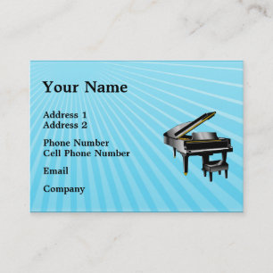 Visita Tarjeta de la industria musical - piano - azul
