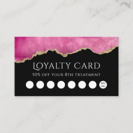 Visita tarjeta de lealtad agate rosa caliente