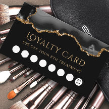 tarjeta de lealtad agato de oro y negro