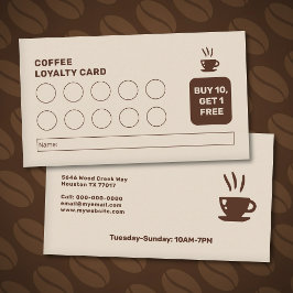Visita Tarjeta de Lealtad de Cafetería Moderna