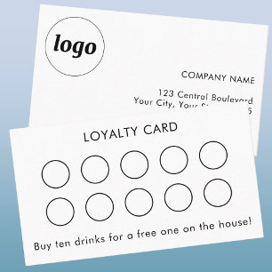 Visita Tarjeta de Lealtad de Cliente con Logo y Texto Sim