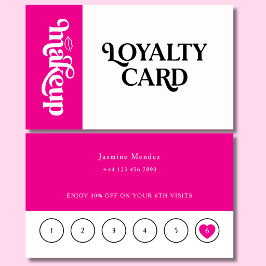 Visita Tarjeta de Lealtad de Cliente de Maquillaje Rosa C