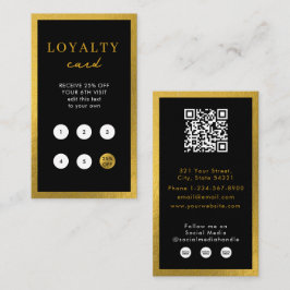 Visita Tarjeta de Lealtad de Código QR Simple Negocio Oro