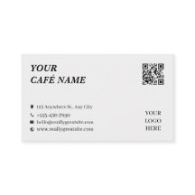 Tarjeta de Lealtad de Contacto de Café Minimalista