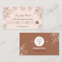 Tarjeta de Lealtad de Flor Botánica de Terracota R