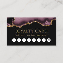 Tarjeta de lealtad de malva oscura y oro agate
