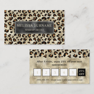 Visita Tarjeta de Lealtad de Maquillador con Estampado de