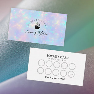 Visita Tarjeta de Lealtad de Panadería Cupcake Holográfic