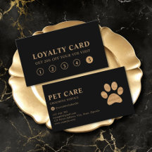 Tarjeta de lealtad de patas de mascotas de lujo ne