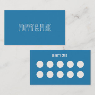 Visita Tarjeta de lealtad de Punch azul personalizada par