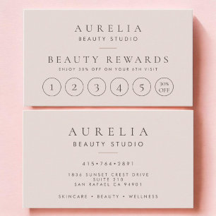 Visita Tarjeta de Lealtad de Salón de Belleza Rosa Modern