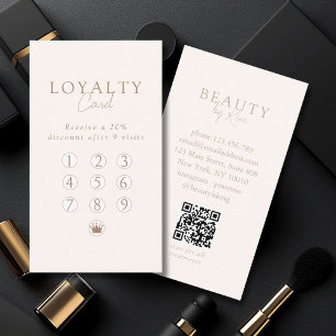 Visita Tarjeta de Lealtad de Salón Minimalista Beige Marr