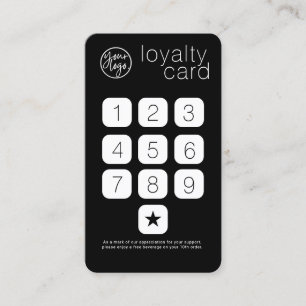 VISITA TARJETA DE LEALTAD DEL ESTILO DE LA KEYPAD DE LOGO