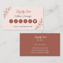 Tarjeta de Lealtad Floral de Terracota Rosa Rubor