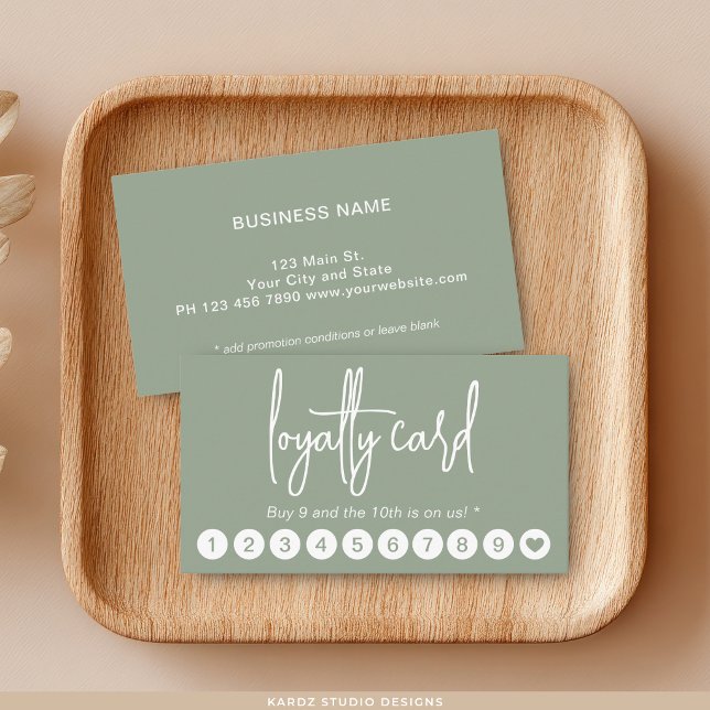 Visita Tarjeta de Lealtad Profesional con Letra Moderna V (Reward Punch Loyalty Card, customize promotion on back, choose paper and corner style.)