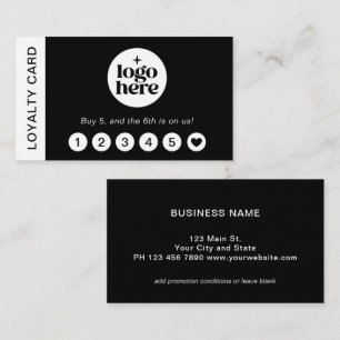 Visita Tarjeta de Lealtad Profesional Moderna con Logotip