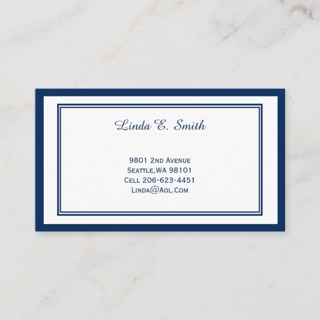 Visita Tarjeta de llamada con borde clásico (Anverso)