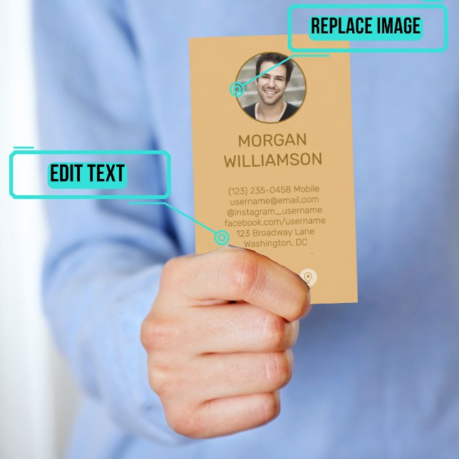 Visita Tarjeta de llamada personal para parejas (This design has photos of each partner on opposite sides of the card. )