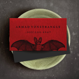 Visita Tarjeta de llamadas de Vampiro Bat Red Halloween