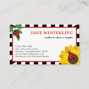 Visita Tarjeta de llamadas Ladybugs y Sunflower
