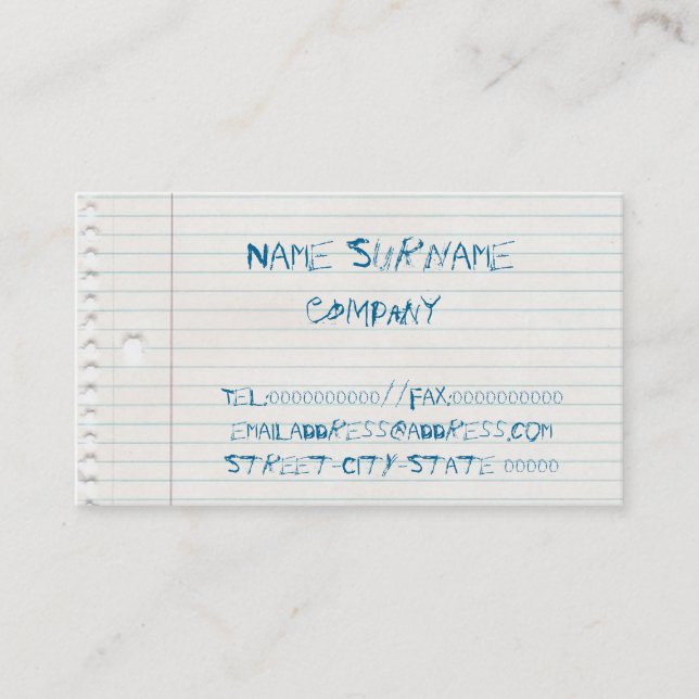 Visita tarjeta de los asuntos divertidos (Anverso)