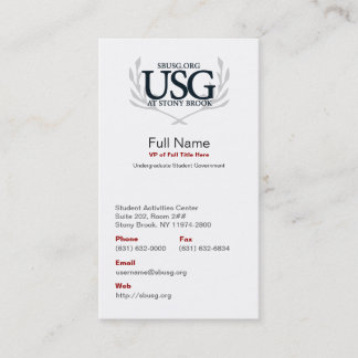 Visita Tarjeta de los asuntos oficiales de USG