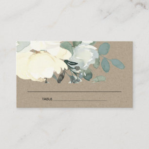VISITA TARJETA DE LUGAR DE BABY SHOWER DE FLORAL BLANCA D