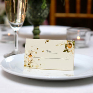 Visita Tarjeta de lugar de boda de flor silvestre de otoñ