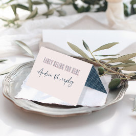 Visita Tarjeta de lugar de Boda rosa y azul divertida