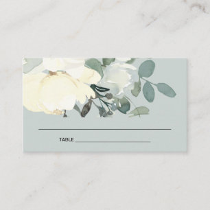 VISITA TARJETA DE LUGAR DE LA DUCHA BRIDAL DE FLORAL GRIS
