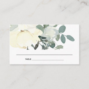 VISITA TARJETA DE LUGAR DE LA DUCHA BRIDAL FLORAL BLANCA