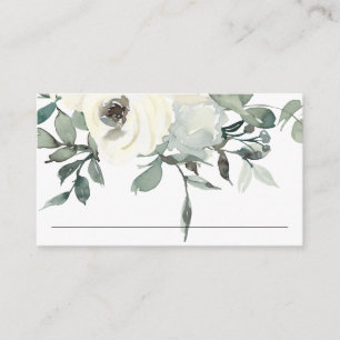 VISITA TARJETA DE LUGAR DEL BODA DE FLORAL BLANCA DE MARF