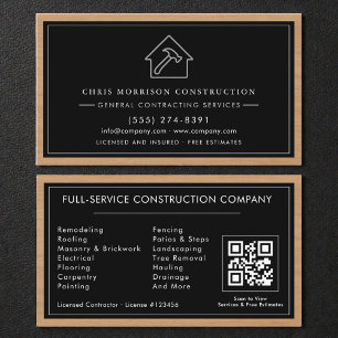 Visita Tarjeta de madera con código QR de contratista gen