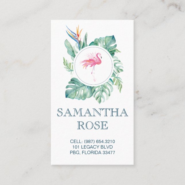 Visita Tarjeta de mami costera Flamingo rosa (Anverso)