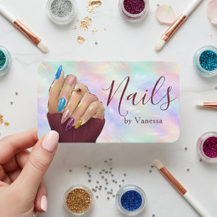 Visita Tarjeta de Manicurista Artista de Uñas de Ópalo Ir