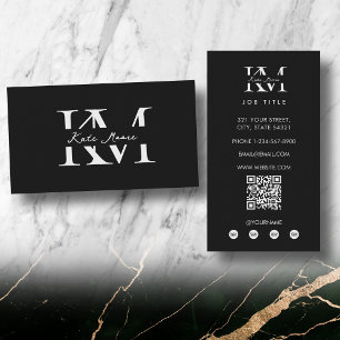Visita Tarjeta de Marketing Profesional con Monograma Mod