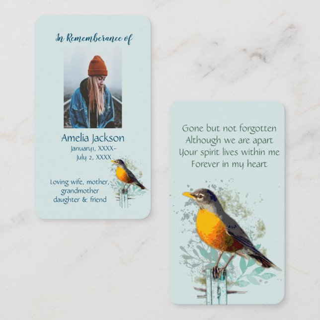 Visita Tarjeta de memoria conmemorativa American Robin Bi (Anverso / Reverso)